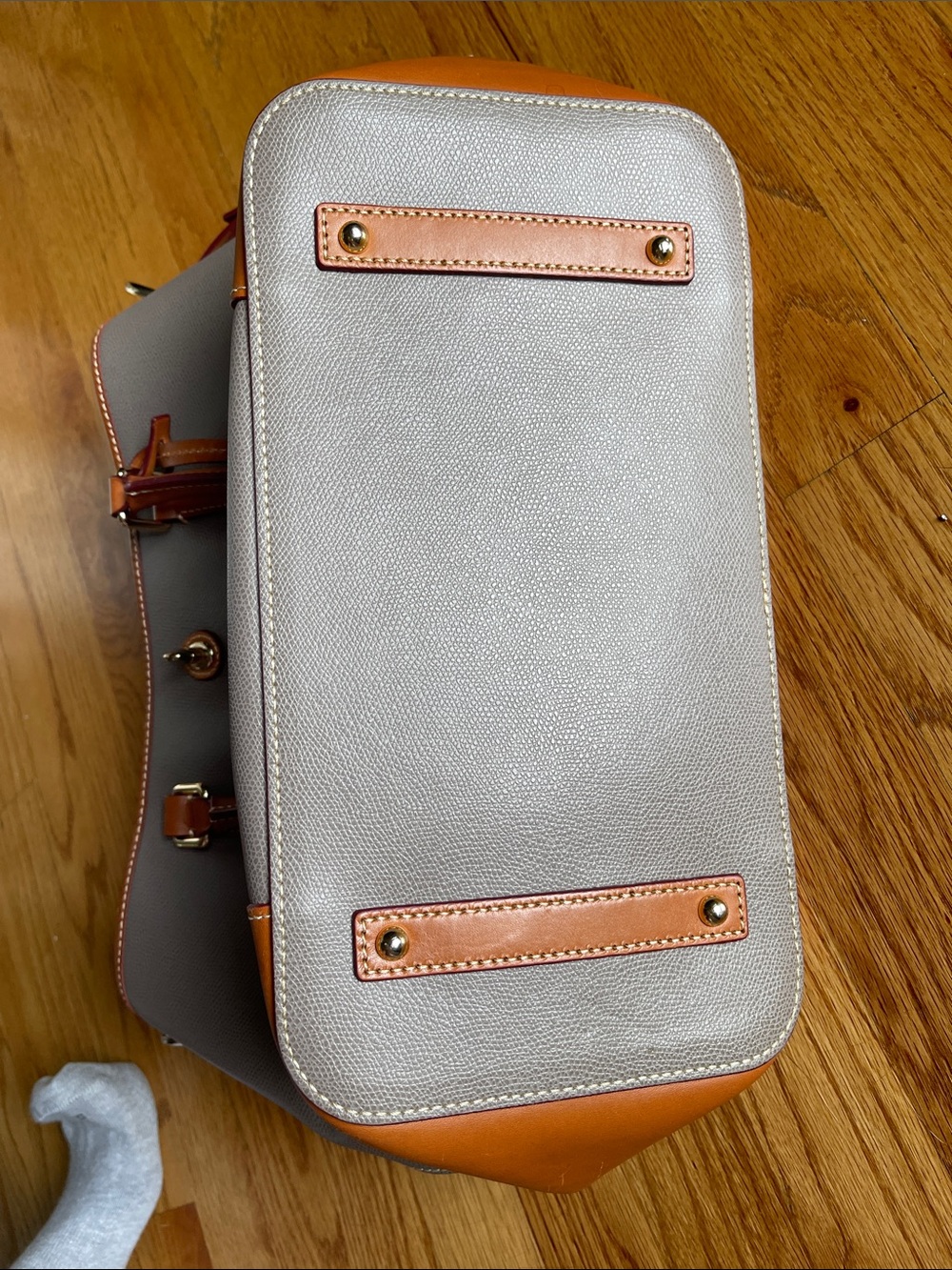 Dooney & Bourke Elephant Gray Tote with Brown Leather Trim - Picture 7 of 9